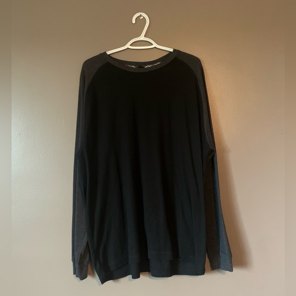 Long Sleeve Black and Grey Waffle Tee - Picture 1 of 6